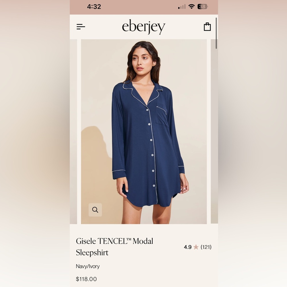 Eberjey Gisele TENCEL™ Modal Sleepshirt in Navy